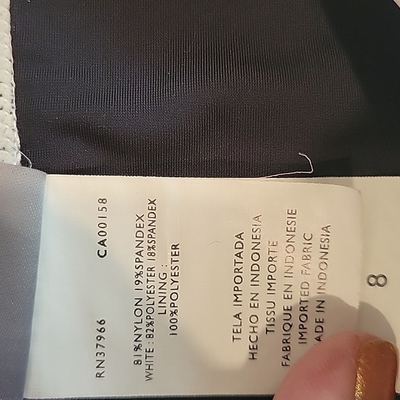 Nike swim.  Blacke white red. Sporty full bottom bikini bottoms 8 - Picture 5 of 7